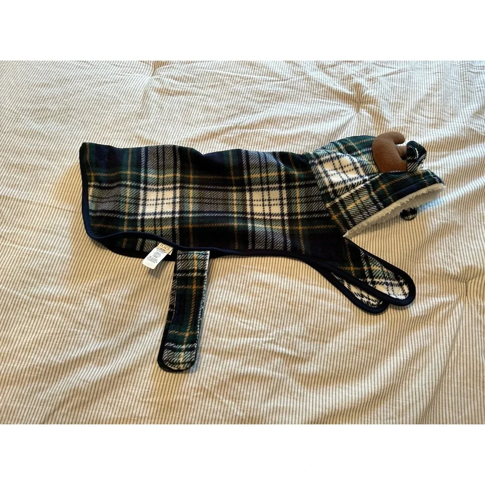 The Children's Place‎ Dog Plaid Moose Pajamas Size Medium Micro Fleece Green